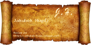 Jakubek Hugó névjegykártya